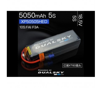 RC aircraft propulsion batteries - Dualsky HED battery, lipo 5S 18.5V 5050mAh 50C/5C - FLASH RC