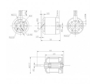 Outrunner - Moteur Brushless DM2215 (51g, 3100kv, 200W) Pro-Tronik - FLASH RC 2