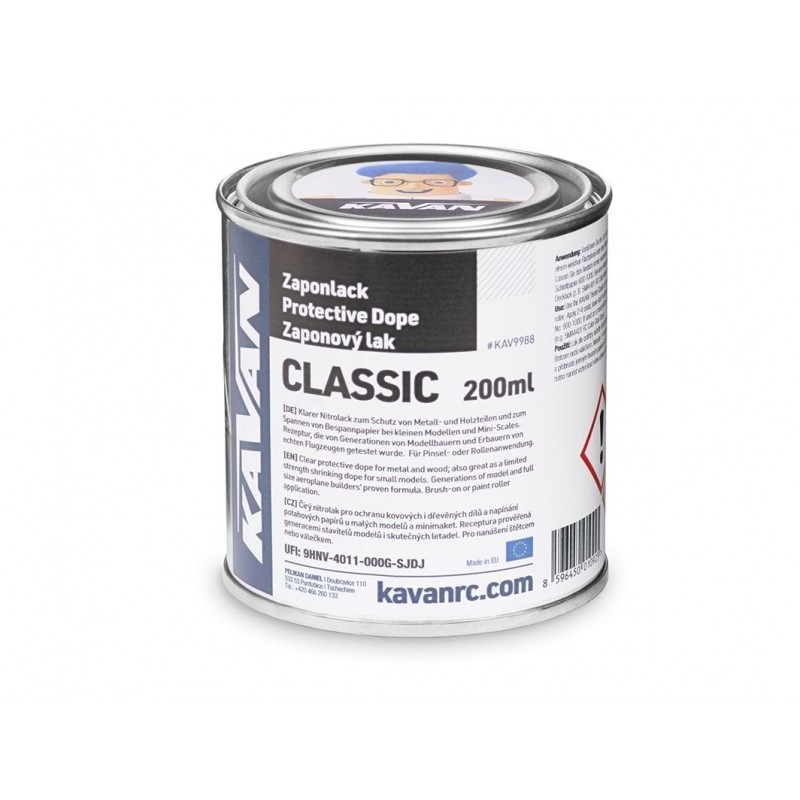 Recubrimientos / Diluyentes - Capa protectora de nitrocelulosa CLASSIC 200ml Kavan - FLASH RC
