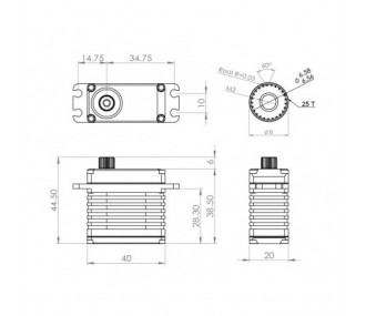 Servo standard Mks HBL3850 MG numérique Brushless - FLASH RC 2