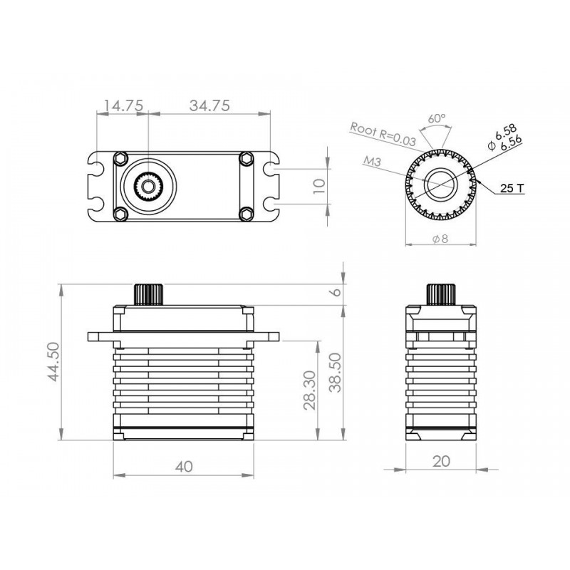 Servi - Servo standard Mks HBL3850 MG digitale Brushless - FLASH RC