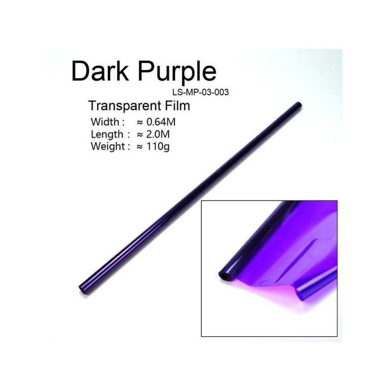 Fodera termoretraibile - Rotolo di 2 metri di fodera trasparente viola scuro (larghezza 64 cm) - FLASH RC