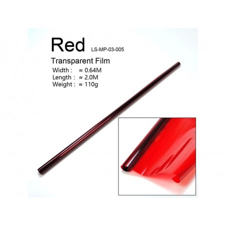 Entretela termorretráctil - Rollo de 2 m de entretela roja transparente (ancho 64 cm) - FLASH RC
