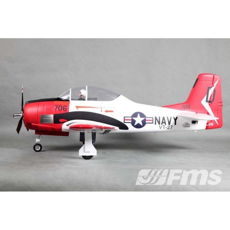 Warbirds RC - FMS T-28 (V4) Avión PNP Rojo aprox.1.40m - FLASH RC