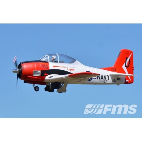 Warbirds RC - FMS T-28 (V4) aereo rosso PNP ca.1.40m - FLASH RC