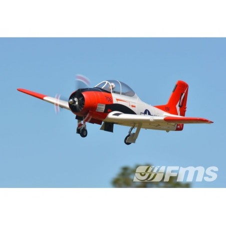 Warbirds RC - FMS T-28 (V4) aereo rosso PNP ca.1.40m - FLASH RC
