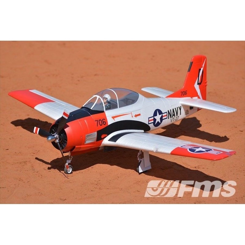 Warbirds RC - Flugzeug FMS T-28 (V4) Red PNP ca.1.40m - FLASH RC