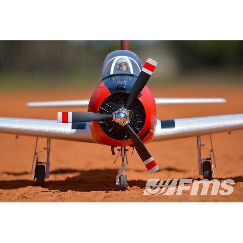 Avion FMS T-28 (V4) Red PNP env.1.40m - FLASH RC