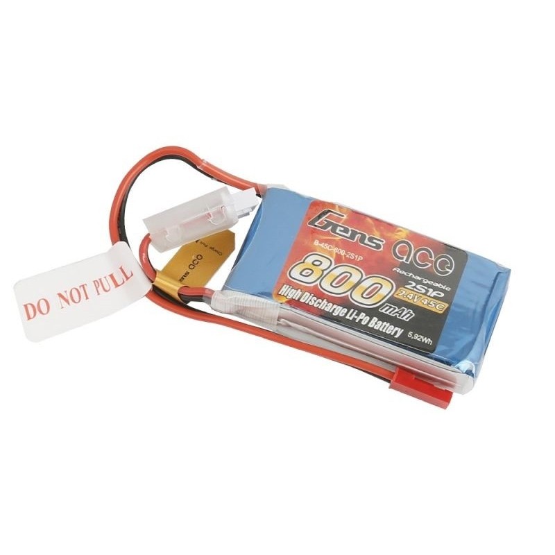 RC aircraft propulsion batteries - Battery Gen ace lipo 2S 7.4V 800mAh 45C jst-bec plug - FLASH RC