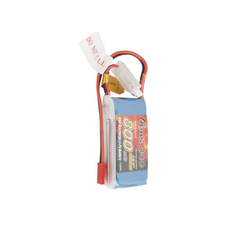 Batteries de propulsion avions RC - Batterie Gen ace lipo 2S 7.4V 800mAh 45C prise jst-bec - FLASH RC