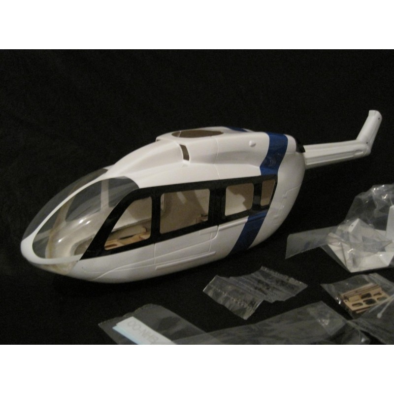 Fuselajes, accesorios Helicóptero - EC-145 Blanco/azul clase 450 - FLASH RC