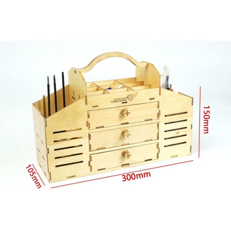 Boite à outils en CTP à monter 30x15x10,5cm - FLASH RC