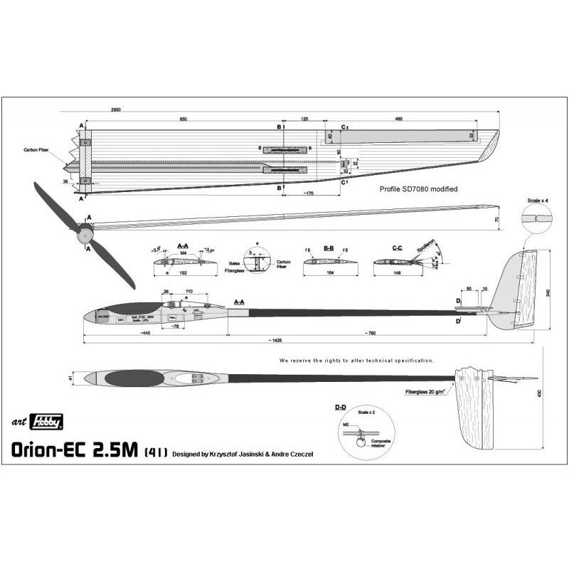 RC Motorgliders - Orion ECL approx.2.50m Art Hobby - FLASH RC