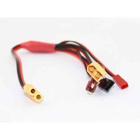 Pour batteries de propulsion - Cordon de charge XT60  multiprises (pour USDT, ToolkitRC, ...) - FLASH RC