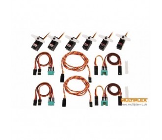 Parti elettroniche e accessori - Set di servo con cavi M6/UNI LENTUS (completo) Multiplex - FLASH RC