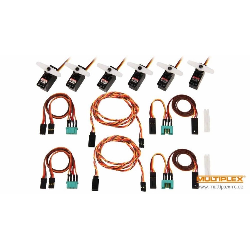 Pièces électroniques et accessoires électroniques - Set de servos avec cordons M6/UNI LENTUS (complet) Multiplex - FLASH RC