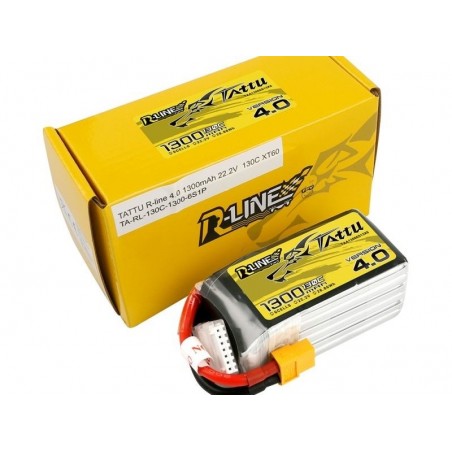 Batterie di propulsione per aerei RC - Tattu R-line V4.0 lipo 6S 22.2V 1300mAh 130C XT60 socket - FLASH RC