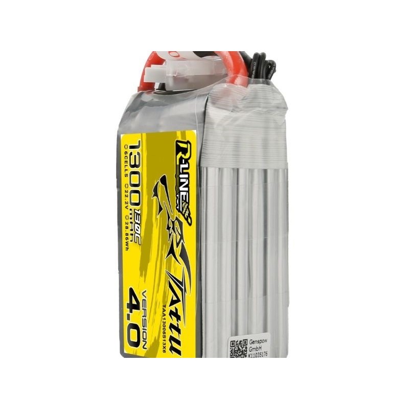 Batterie di propulsione per aerei RC - Tattu R-line V4.0 lipo 6S 22.2V 1300mAh 130C XT60 socket - FLASH RC