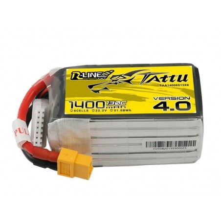 Batterien für den Antrieb von RC-Flugzeugen - Batterie Tattu R-line V4.0 lipo 6S 22.2V 1400mAh 130C Stecker XT60 - FLASH RC