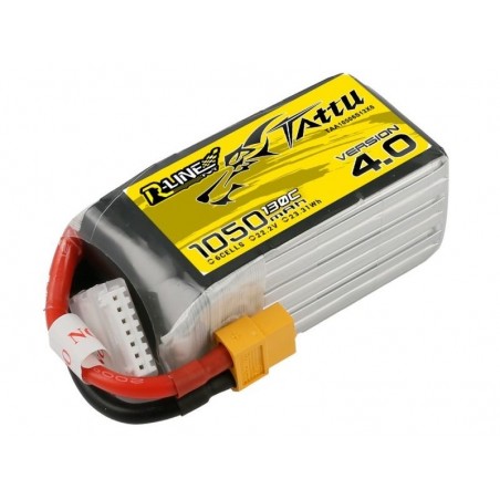 RC aircraft propulsion batteries - Tattu R-line V4.0 lipo 6S 22.2V 1050mAh 130C XT60 socket battery - FLASH RC