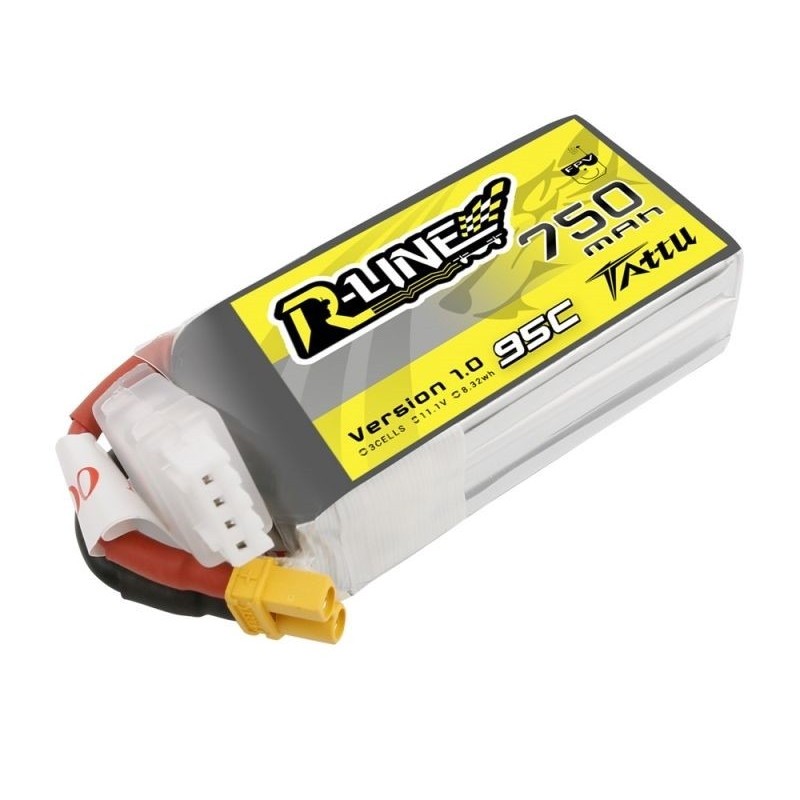 Baterías de propulsión de aviones RC - Tattu lipo 3S 11.1V 750mAh 95C XT30 rline socket battery - FLASH RC