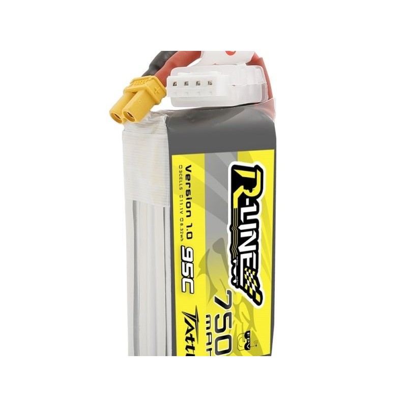 Batterie di propulsione per aerei RC - Tattu lipo 3S 11.1V 750mAh 95C XT30 rline socket - FLASH RC
