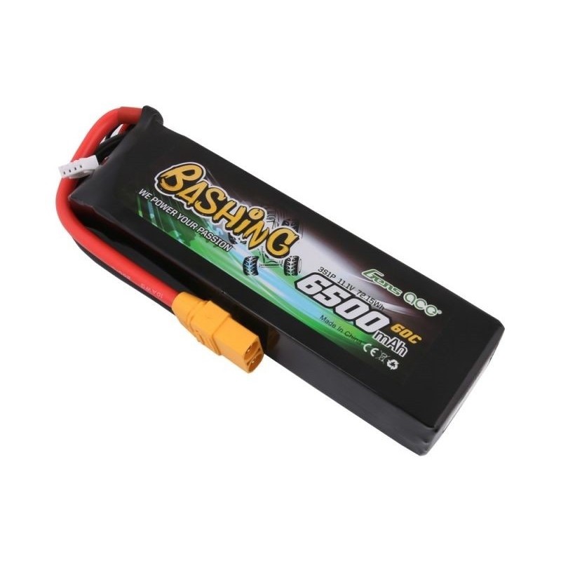 Batteries for RC cars and boats - Gens Ace Bashing-Series battery, Lipo 3S 11.1V 6500mAh 60C XT90 socket - FLASH RC
