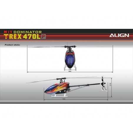 Hélicoptères RC - Align T-REX 470LP(Plastique) Dominator KIT (RH47E03X) - FLASH RC