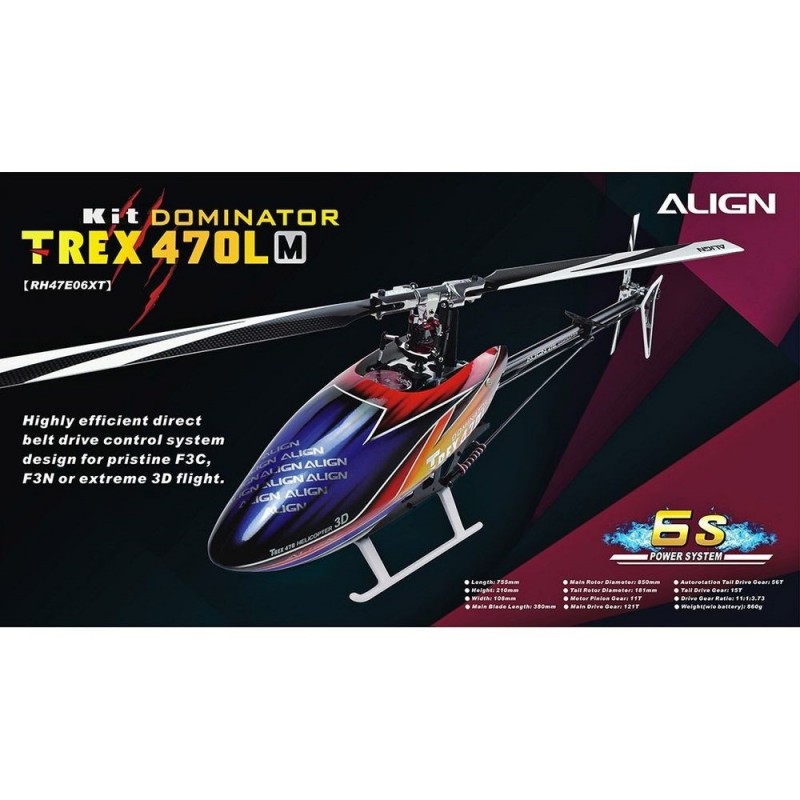 Hélicoptères RC - Align T-REX 470LM(Métal) Dominator KIT (RH47E06X) - FLASH RC