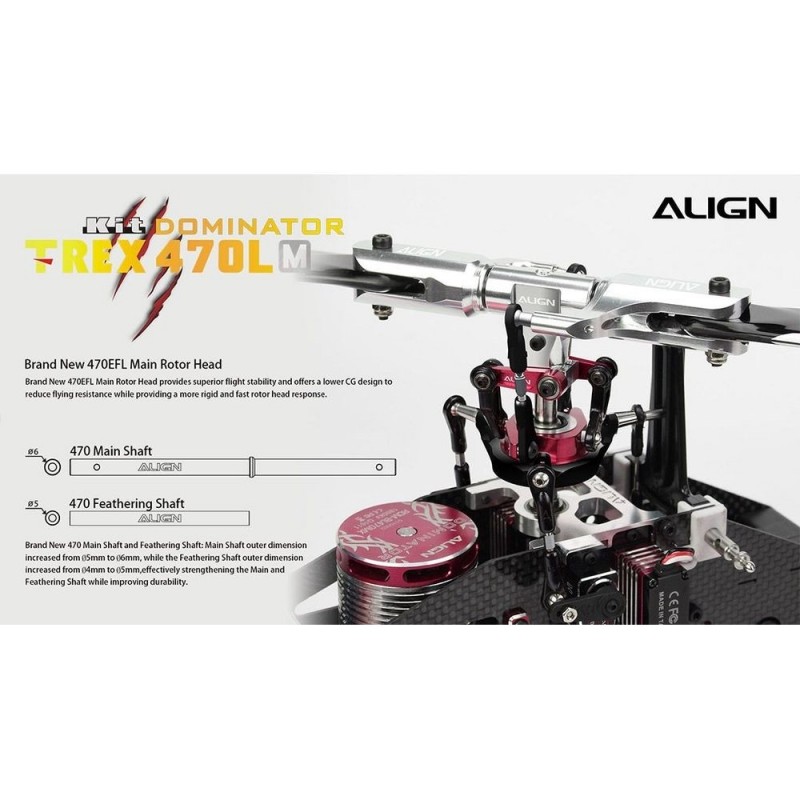 Helicópteros RC - KIT Align T-REX 470LM(Metal) Dominator (RH47E06X) - RC FLASH