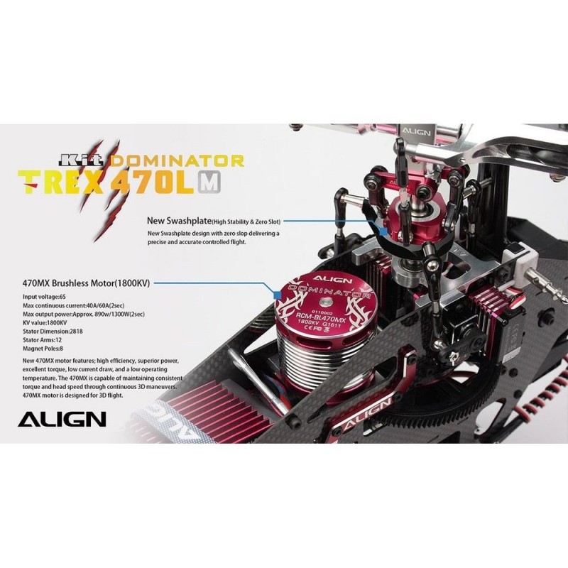 Hélicoptères RC - Align T-REX 470LM(Métal) Dominator KIT (RH47E06X) - FLASH RC