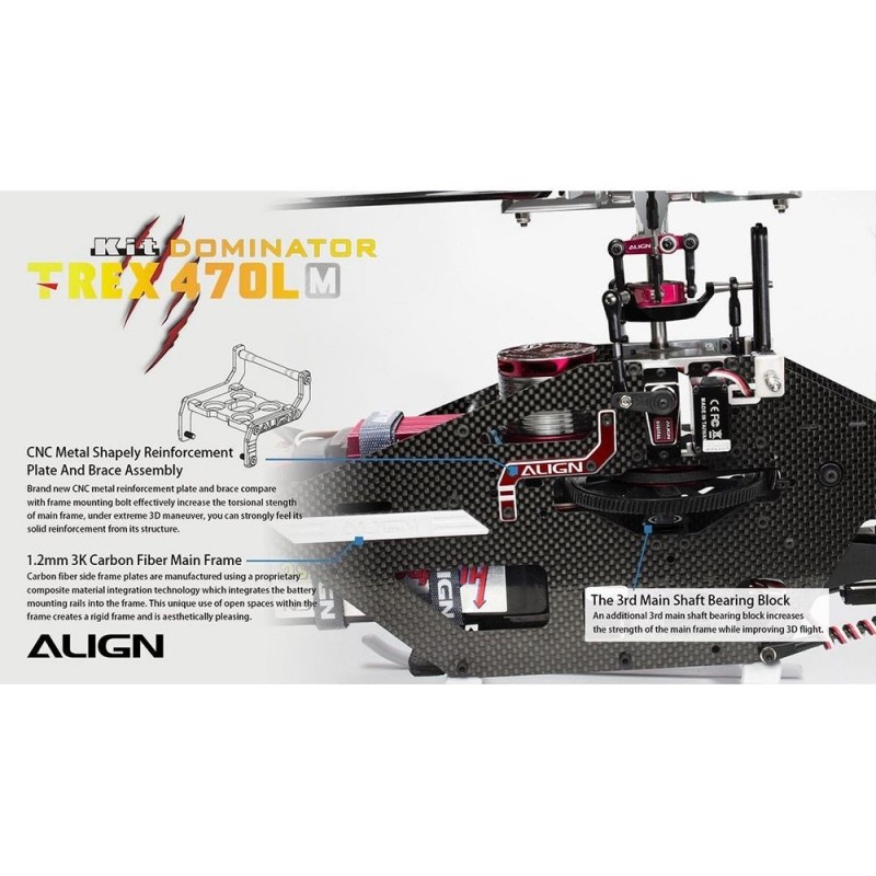 Hélicoptères RC - Align T-REX 470LM(Métal) Dominator KIT (RH47E06X) - FLASH RC