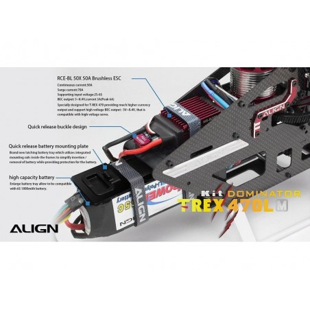 Helicópteros RC - KIT Align T-REX 470LM(Metal) Dominator (RH47E06X) - RC FLASH