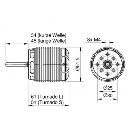 Outrunner - Motore brushless ad albero lungo Hacker A50-14L V4 - FLASH RC