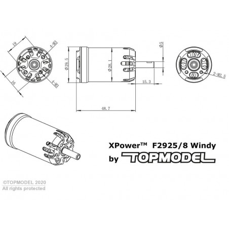 Outrunner - Brushless-Motor XPower F2925/8 F5J WINDY - 102g - FLASH RC
