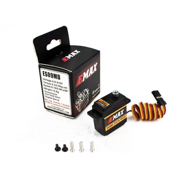 Servos - Digitales Servo EMAX ES09MD (14.8g, 2.6kg/cm, 0.08s/60°) - FLASH RC