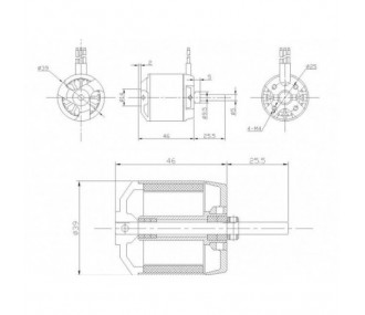 Outrunner - Brushless-Motor DM2825 (175g, 650kv, 500W) Pro-Tronik - FLASH RC 2