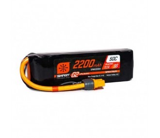 RC aircraft propulsion batteries - Smart G2 Lipo 3S 11.1V 2200mAh 50C IC3 Spektrum battery - FLASH RC
