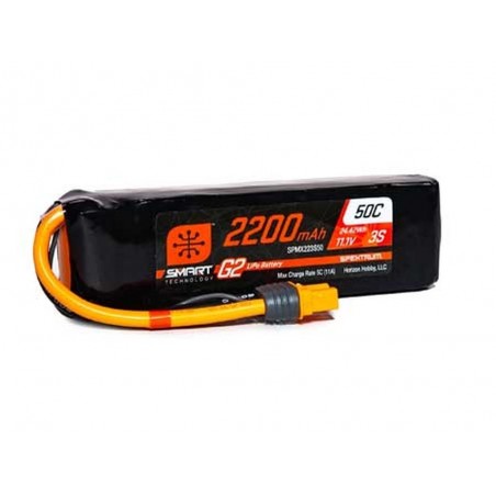 Batterien für den Antrieb von RC-Flugzeugen - Batterie Smart G2 Lipo 3S 11.1V 2200mAh 50C IC3 Spektrum - FLASH RC