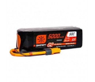 RC aircraft propulsion batteries - Smart G2 Lipo 6S 22.2V 5000mAh 50C IC5 Spektrum battery - FLASH RC