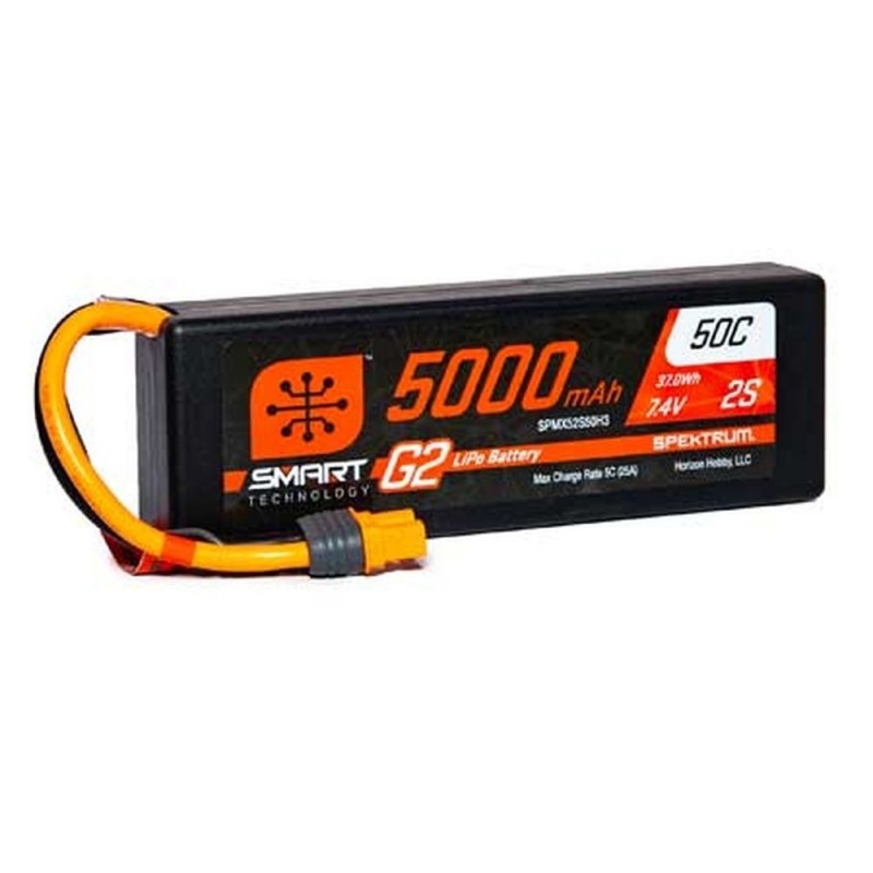 Batería Smart G2 Lipo 2S 7.4V 5000mAh 50C Hard Case IC3 Spektrum