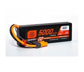 Batteries voitures et bateaux RC - Batterie Smart G2 Lipo 2S 7.4V 5000mAh 50C Hard Case IC5 Spektrum - FLASH RC