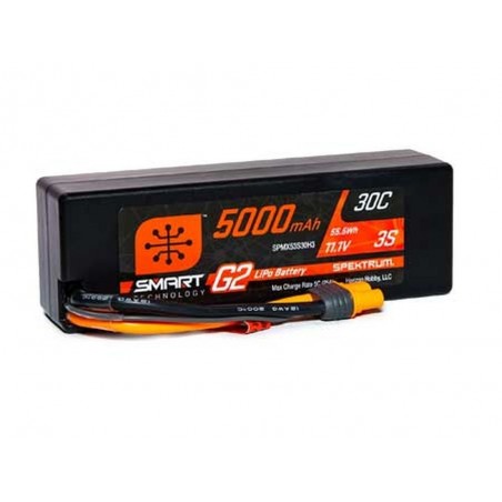 Batterie Smart G2 Lipo 3S 11.1V 5000mAh 30C Hard Case IC3 Spektrum