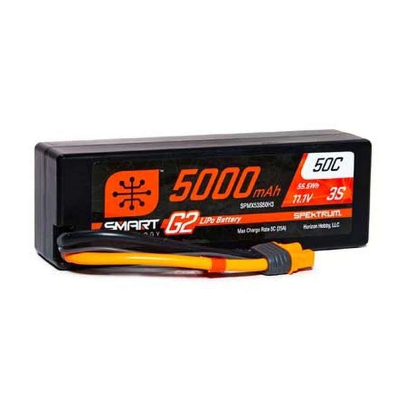 Batterie Smart G2 Lipo 3S 11.1V 5000mAh 50C Hard Case IC3 Spektrum