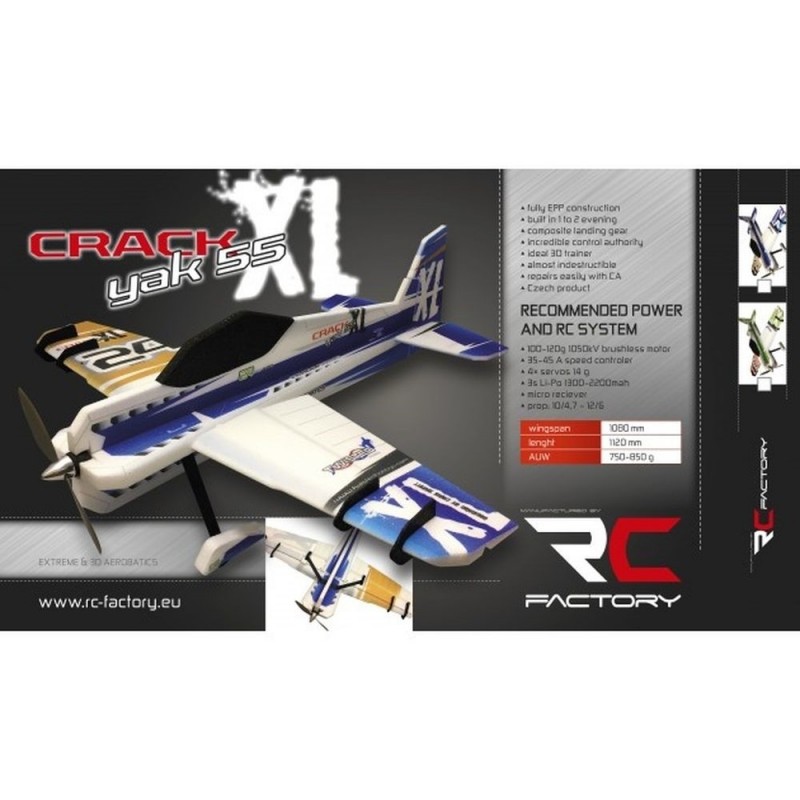 Avion RC Factory Crack Yak XL  Blue-Gold env. 1.00m - FLASH RC