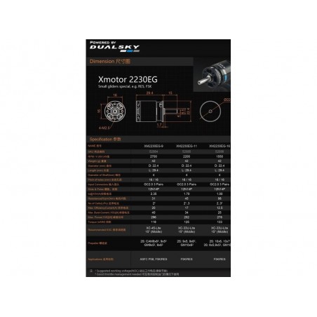 Outrunner - Dualsky XM2230EG-9 Motor (42g, 2700kV, 296W) - FLASH RC