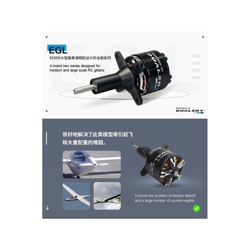 Outrunner - Dualsky-Motor XM6360EGL-19 (725g, 220kV, 4000W) - FLASH RC