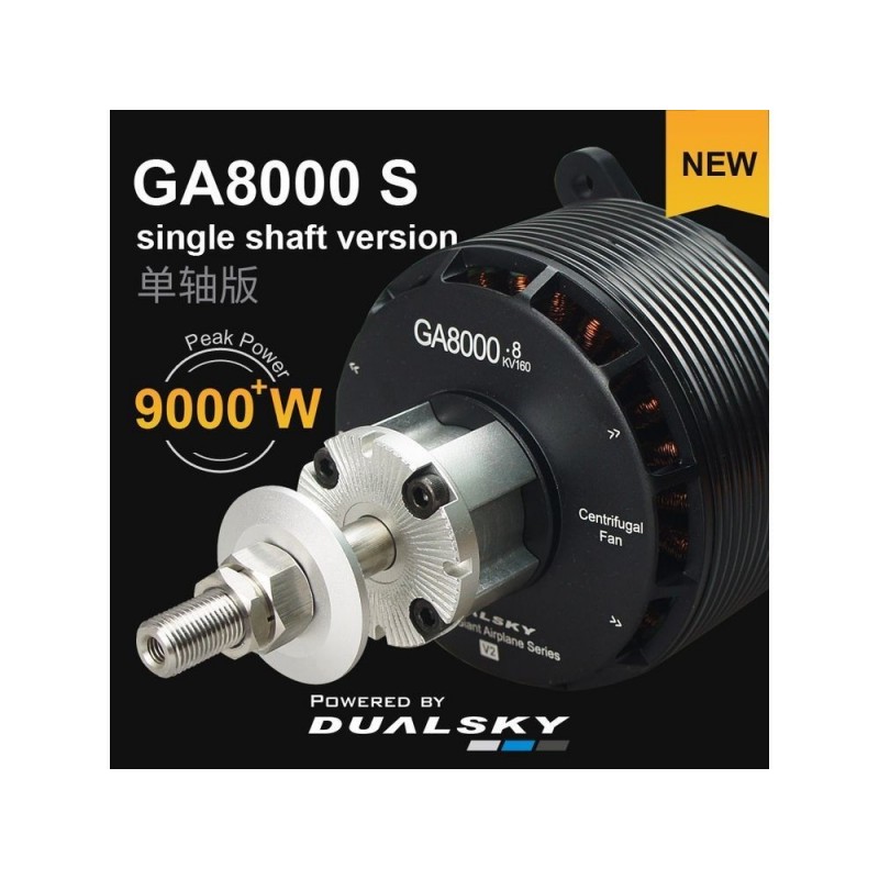 Outrunner - Motor Dualsky GA8000.9S - Edición Eje Simple (1140g, 140kV, 4000W) - FLASH RC