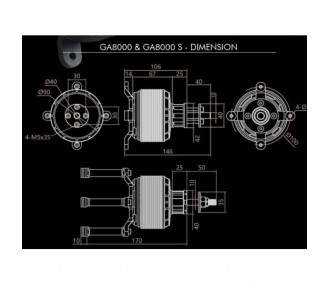 Outrunner - Motor Dualsky GA8000.9S - Edición Eje Simple (1140g, 140kV, 4000W) - FLASH RC 2