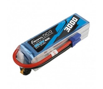 Batteries de propulsion avions RC - Batterie Gens ace lipo 6S 22.2V 3000mAh 60C prise EC5 - FLASH RC 2